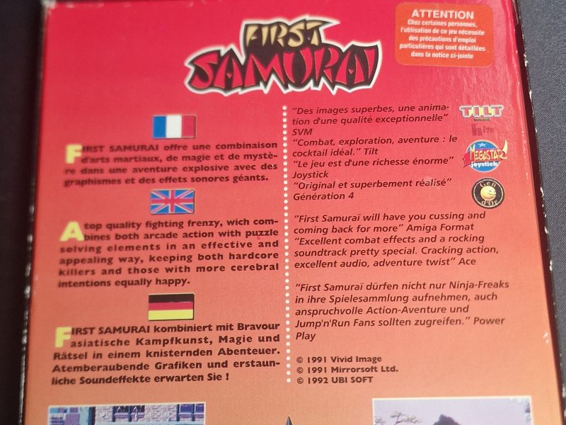 Jeu Amiga First samurai